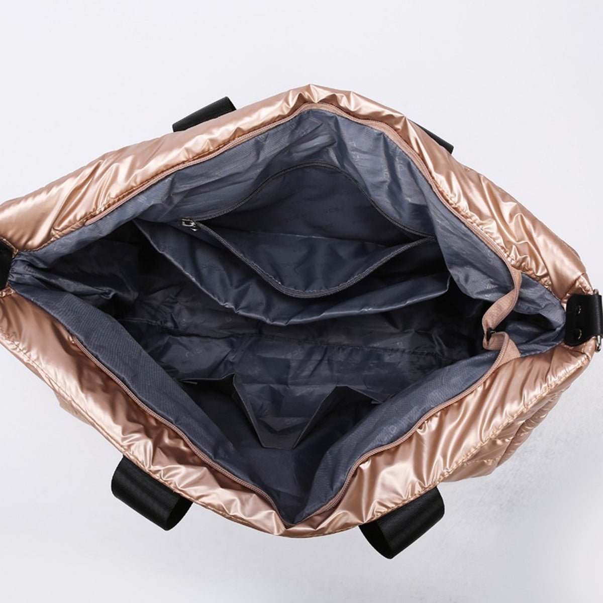 Quilted Nylon Oversize Travel Bag - Lily Bloom