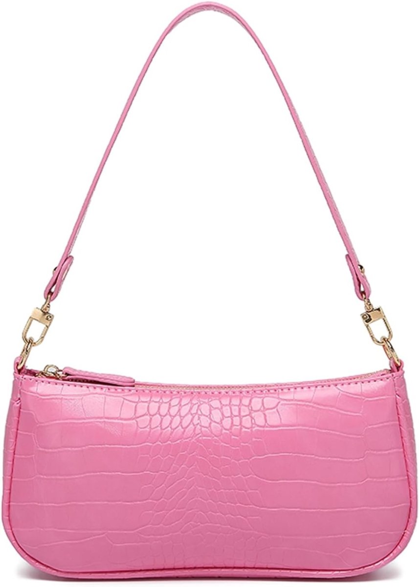 Retro Classic Clutch Shoulder Tote Hand - Bag with Zipper Closure - Lily Bloom
