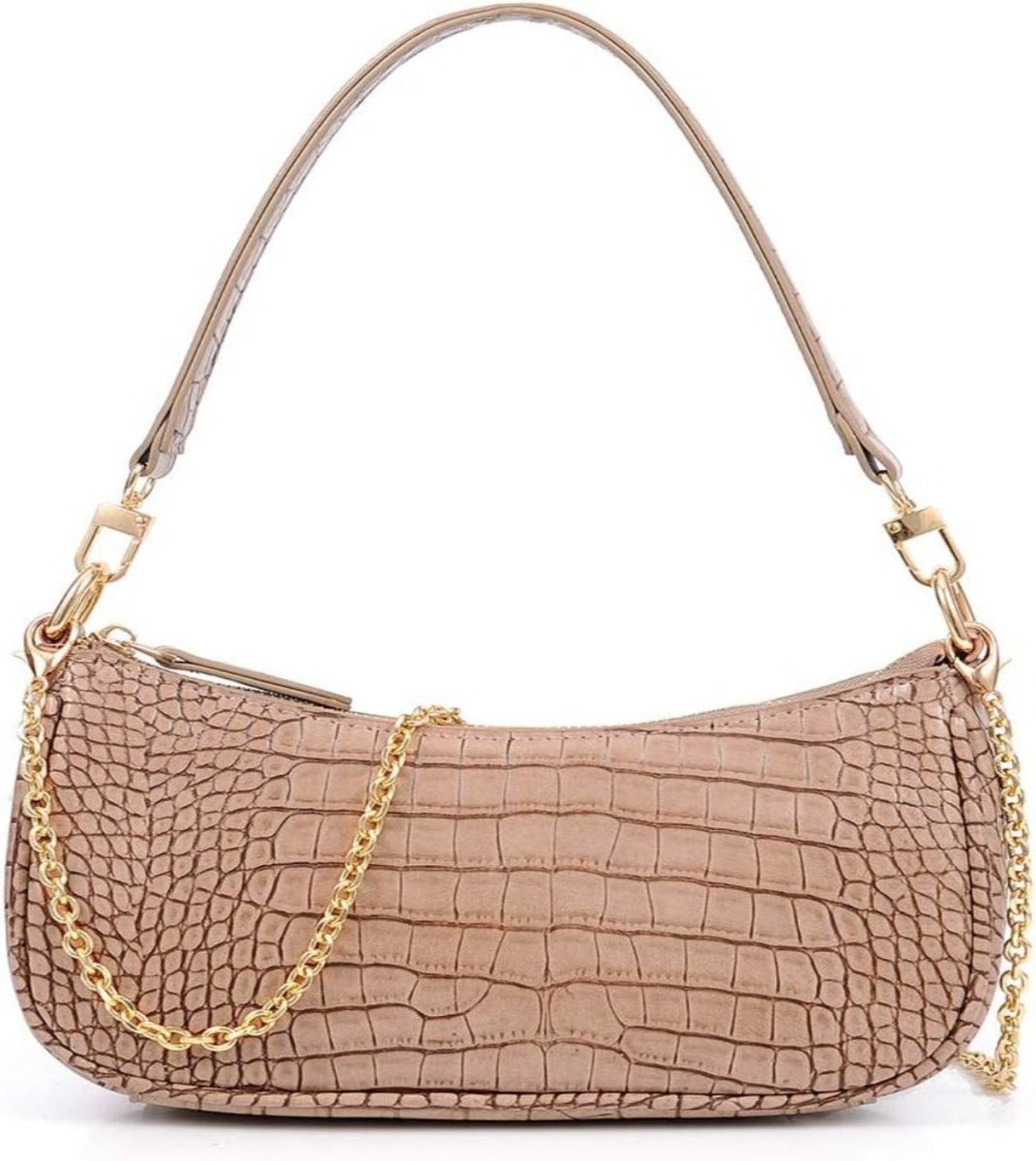 Retro Classic Purse Clutch Shoulder Tote with Zipper Closure - Lily Bloom