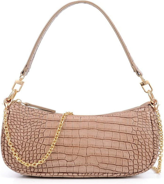 Retro Classic Purse Clutch Shoulder Tote with Zipper Closure - Lily Bloom