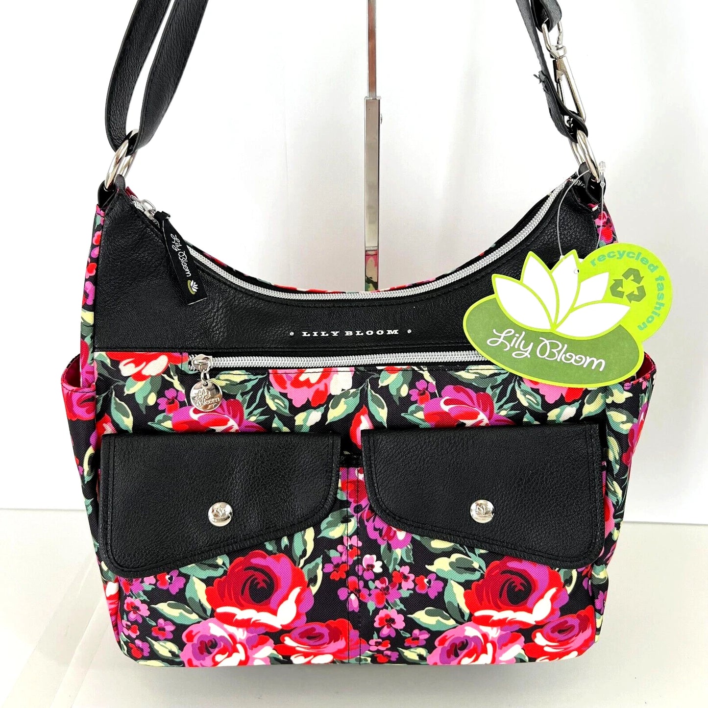 Satchel Handbag Shoulder Bag Romantic Rose Blossom