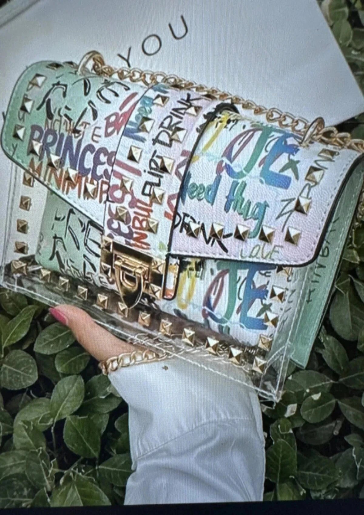 Graffiti Decor Flap Square Bag - Lily Bloom Store