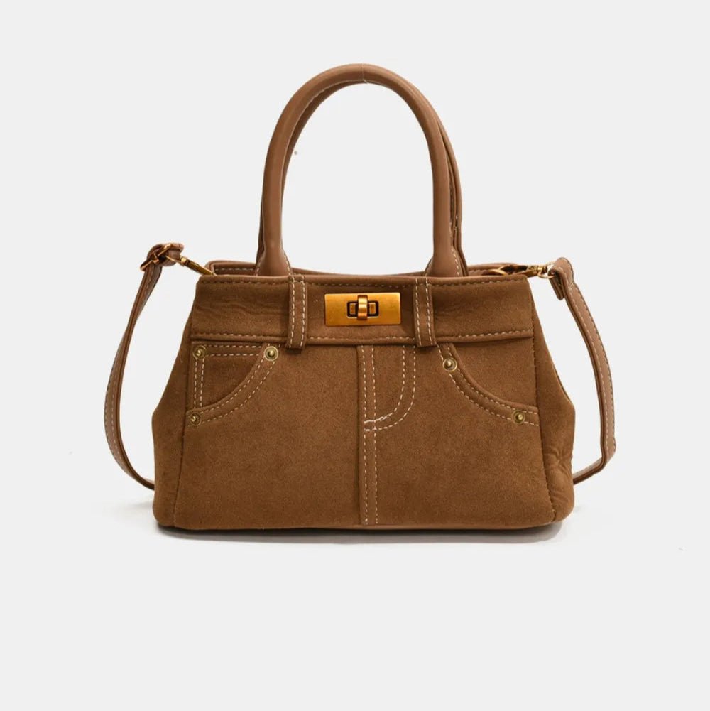 Suede Adjustable Strap Double - Use Handbag - Lily Bloom