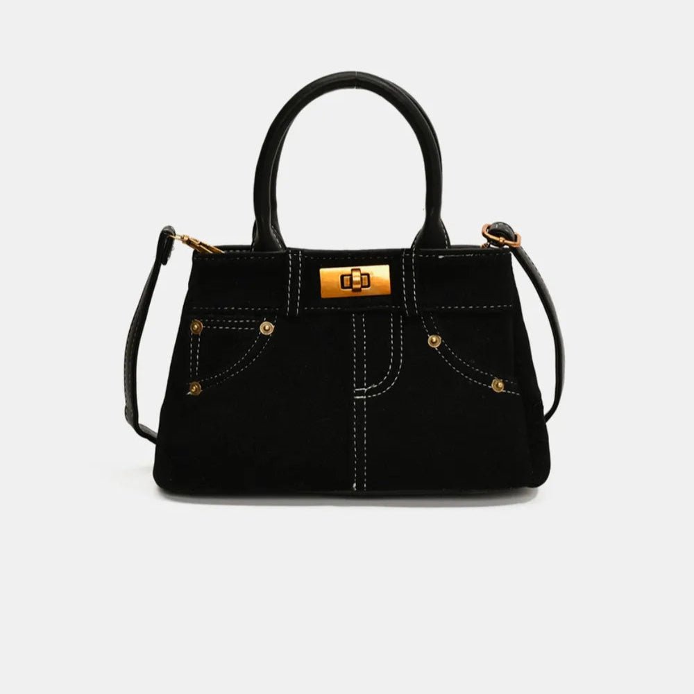 Suede Adjustable Strap Double - Use Handbag - Lily Bloom