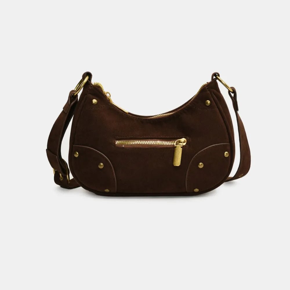 Suede Adjustable Strap Shoulder Bag - Lily Bloom