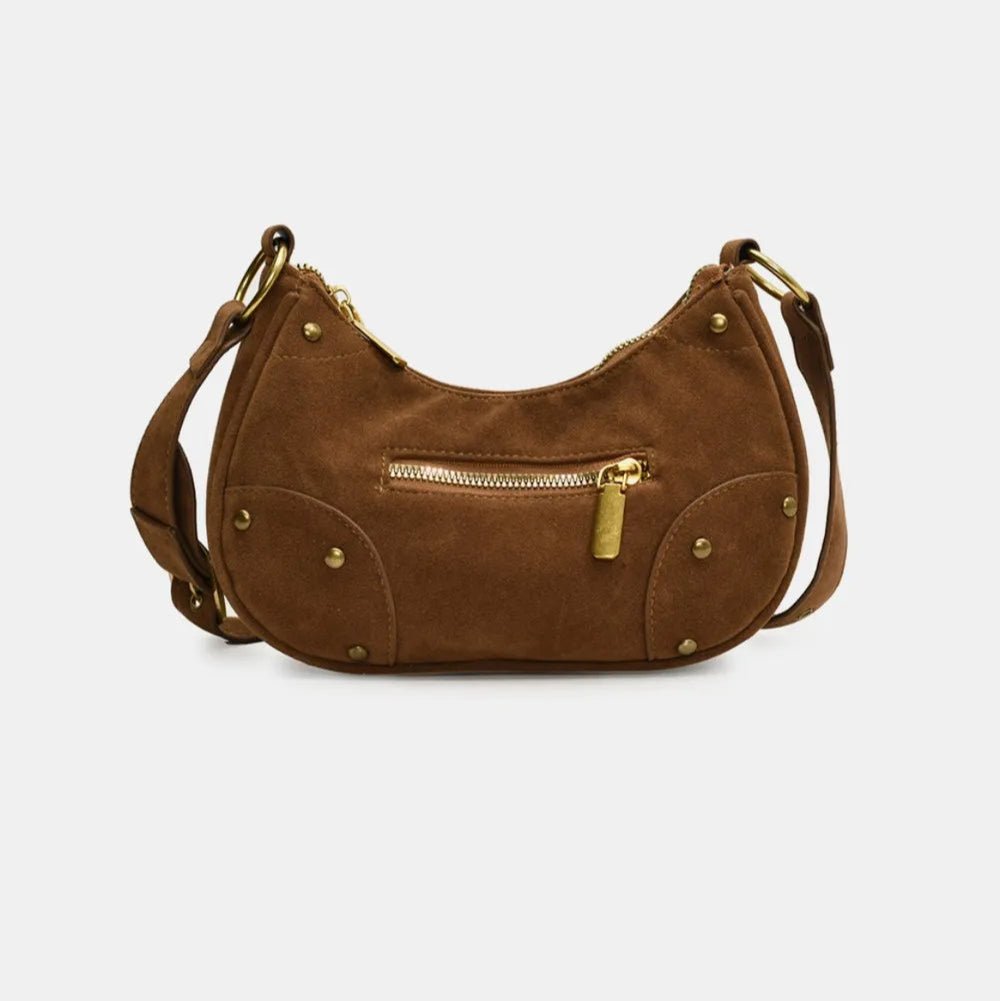 Suede Adjustable Strap Shoulder Bag - Lily Bloom
