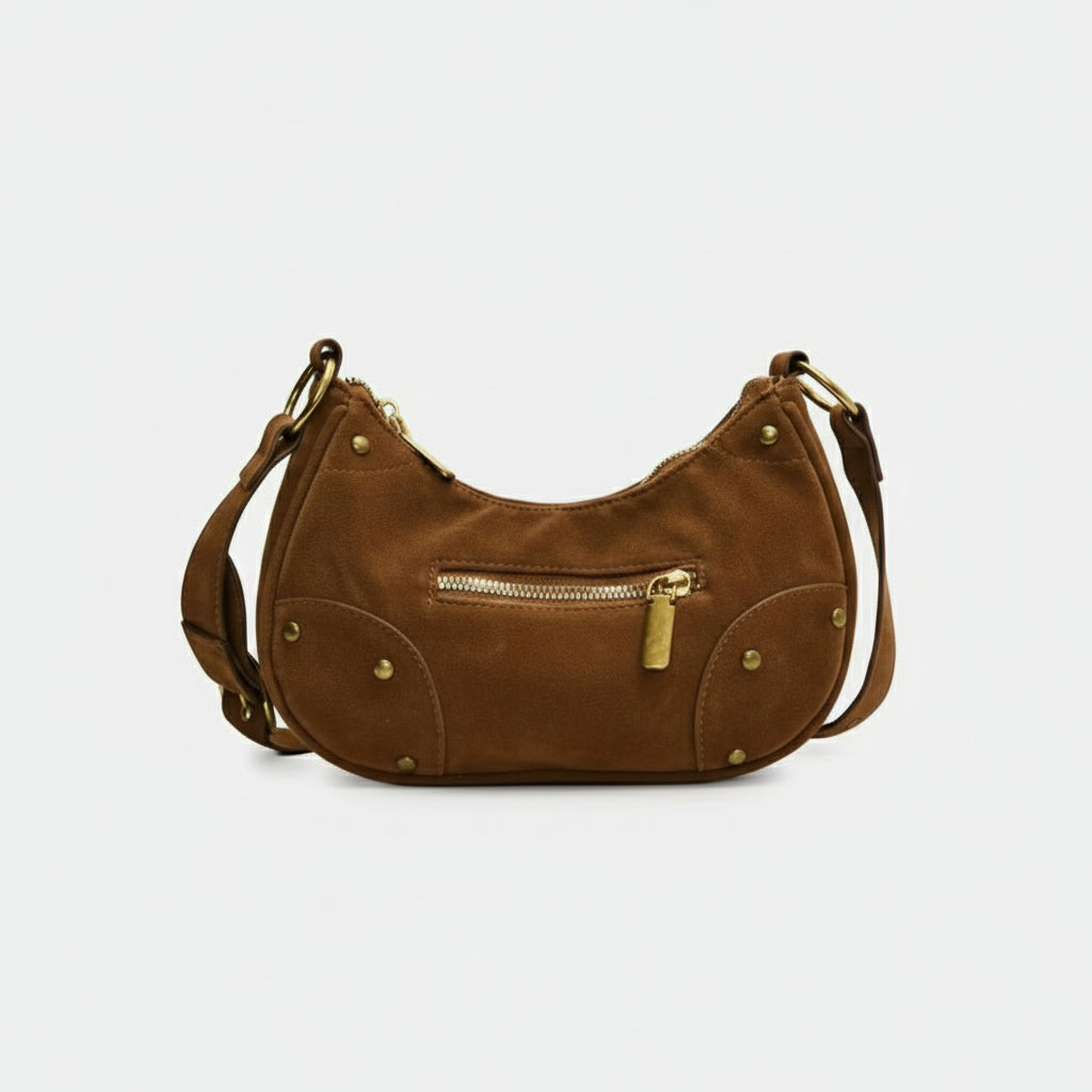 Suede Adjustable Strap Shoulder Bag - Lily Bloom