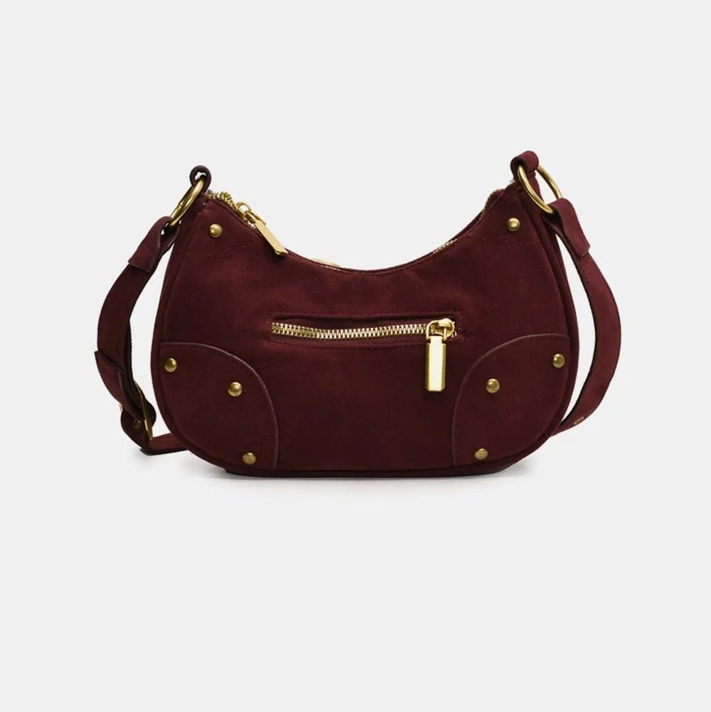 Suede Adjustable Strap Shoulder Bag - Lily Bloom