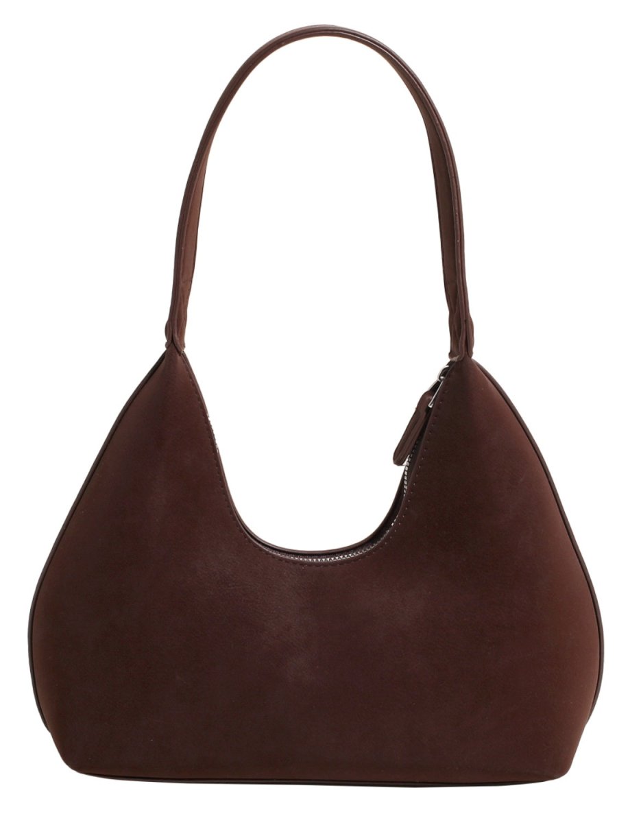 Suede Shoulder Bag: Zippered Purse Perfection - Lily Bloom