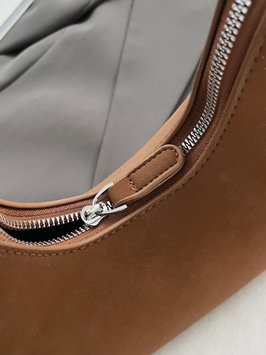 Suede Shoulder Bag: Zippered Purse Perfection - Lily Bloom