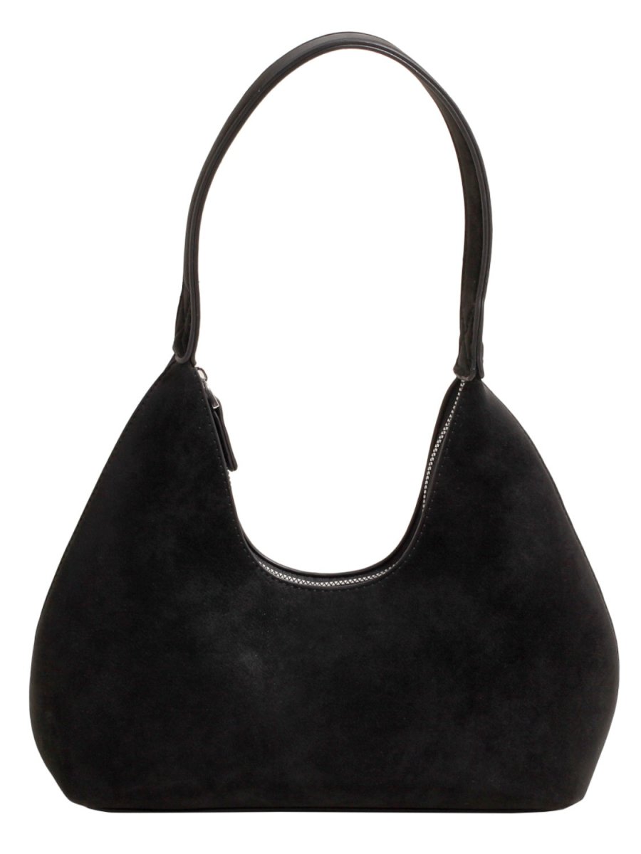 Suede Shoulder Bag: Zippered Purse Perfection - Lily Bloom