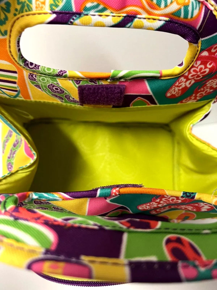 Top Handle Insulated Lunch Bag in Flip Flop Pattern - Lily Bloom
