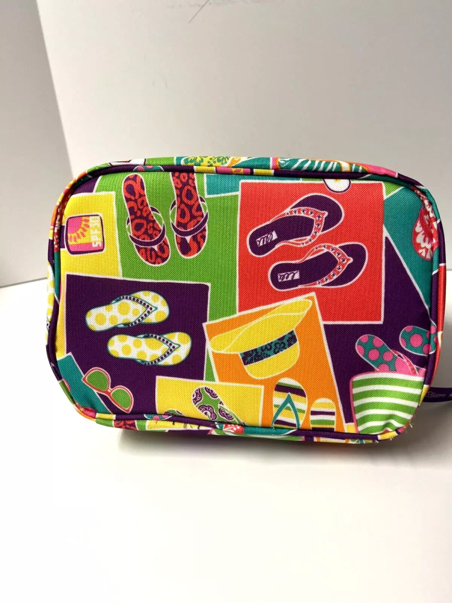 Top Handle Insulated Lunch Bag in Flip Flop Pattern - Lily Bloom