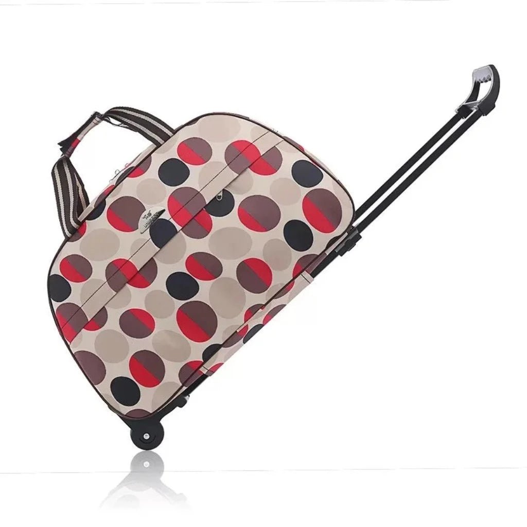 Travel Duffle Trolley Rolling Suitcase Carry On Luggage Bag - Lily Bloom