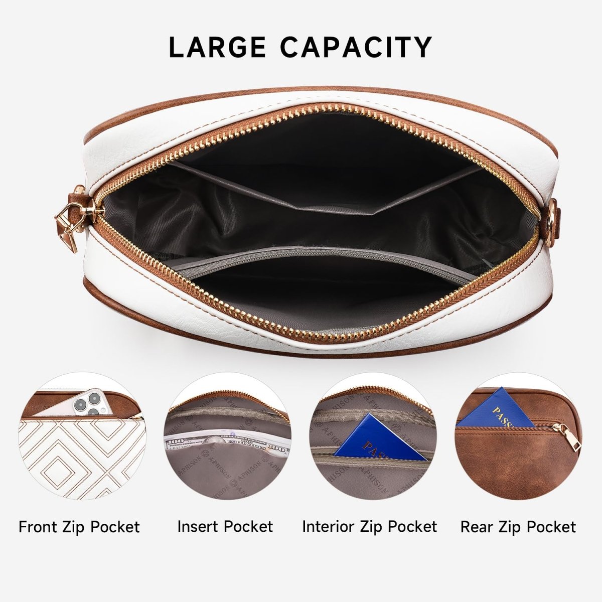 Trendy Vegan Leather Small Crossbody Purse Shoulder Handbag with Adjustable Strap - Lily Bloom