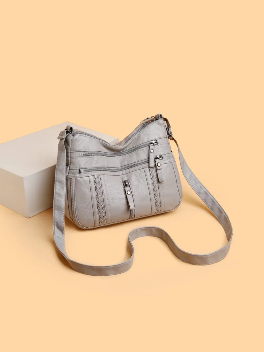 Vegan Leather Adjustable Strap Shoulder Bag - Lily Bloom