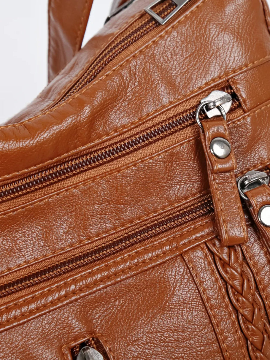 Vegan Leather Adjustable Strap Shoulder Bag - Lily Bloom