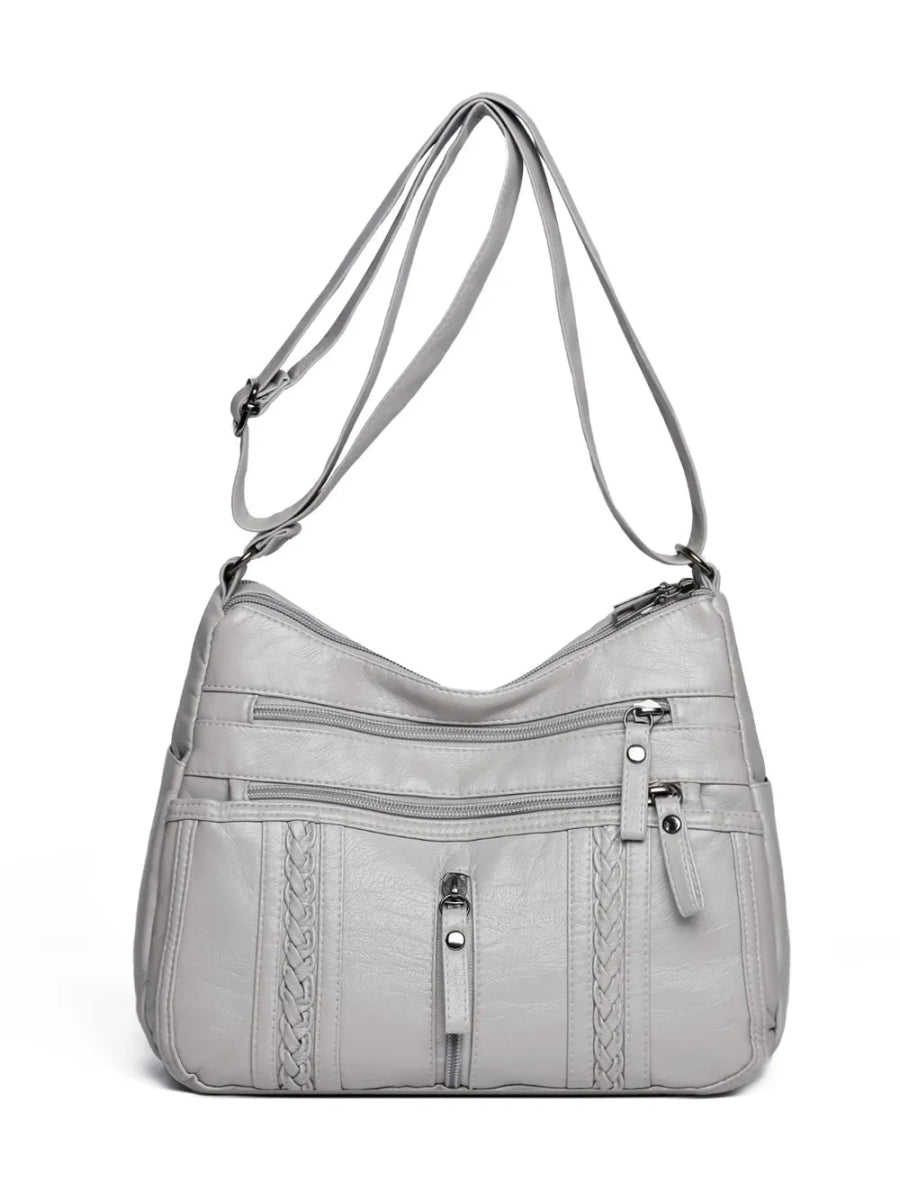 Vegan Leather Adjustable Strap Shoulder Bag - Lily Bloom