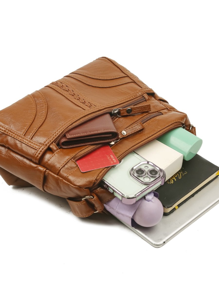 Vegan Leather Adjustable Strap Shoulder Bag - Lily Bloom