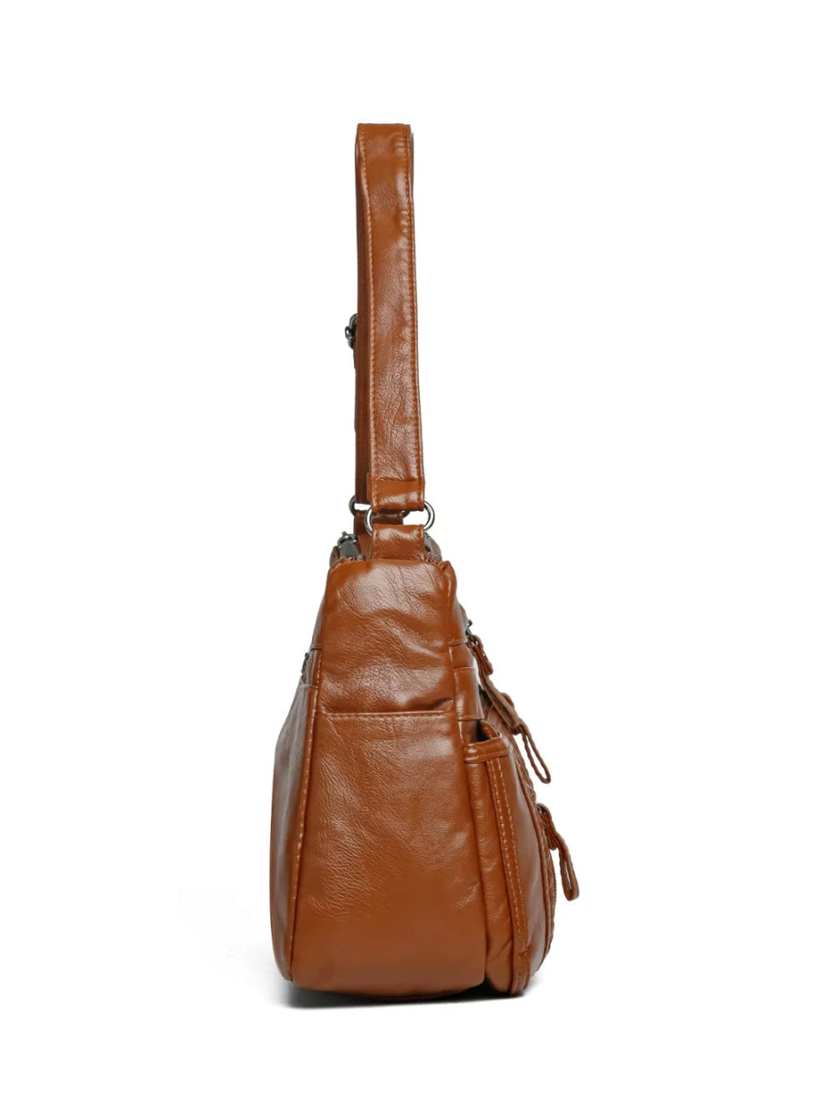 Vegan Leather Adjustable Strap Shoulder Bag - Lily Bloom