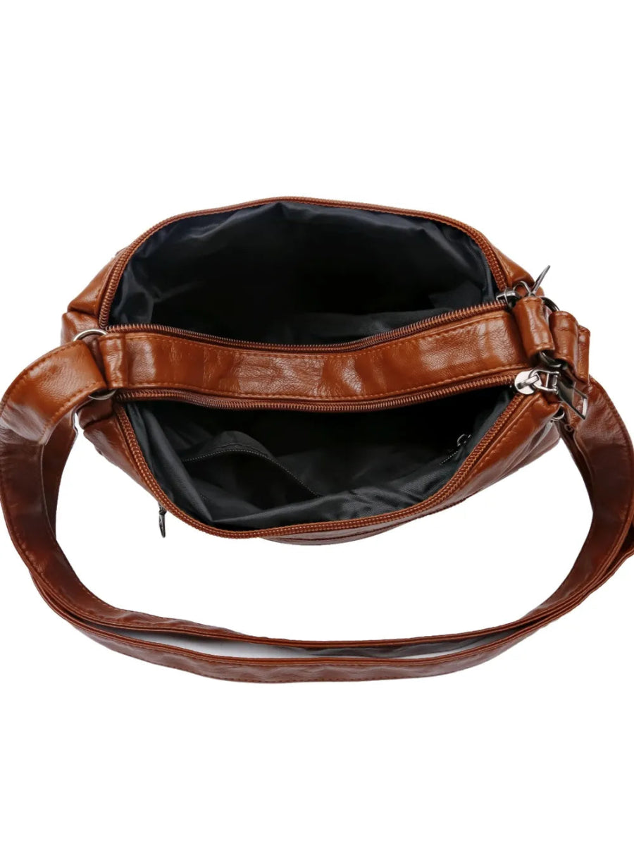 Vegan Leather Adjustable Strap Shoulder Bag - Lily Bloom