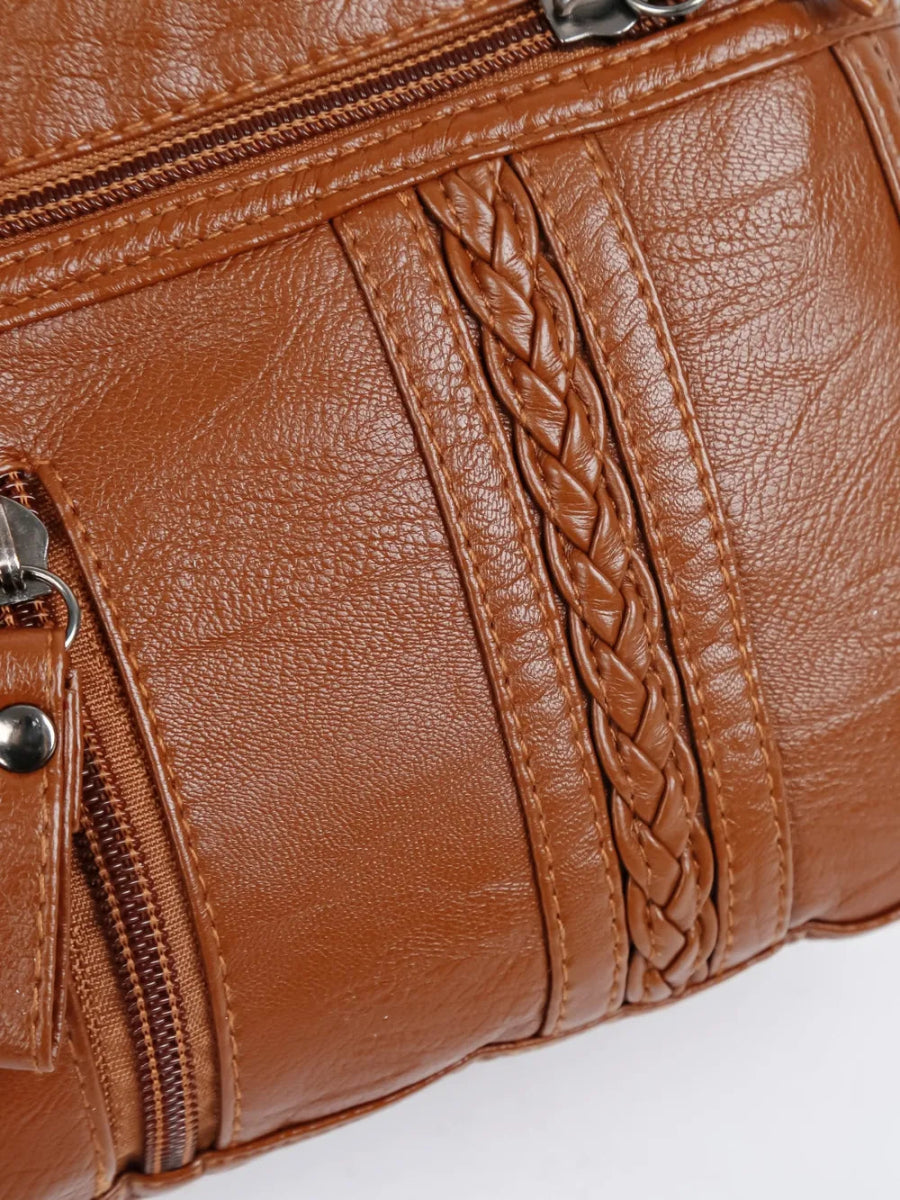 Vegan Leather Adjustable Strap Shoulder Bag - Lily Bloom