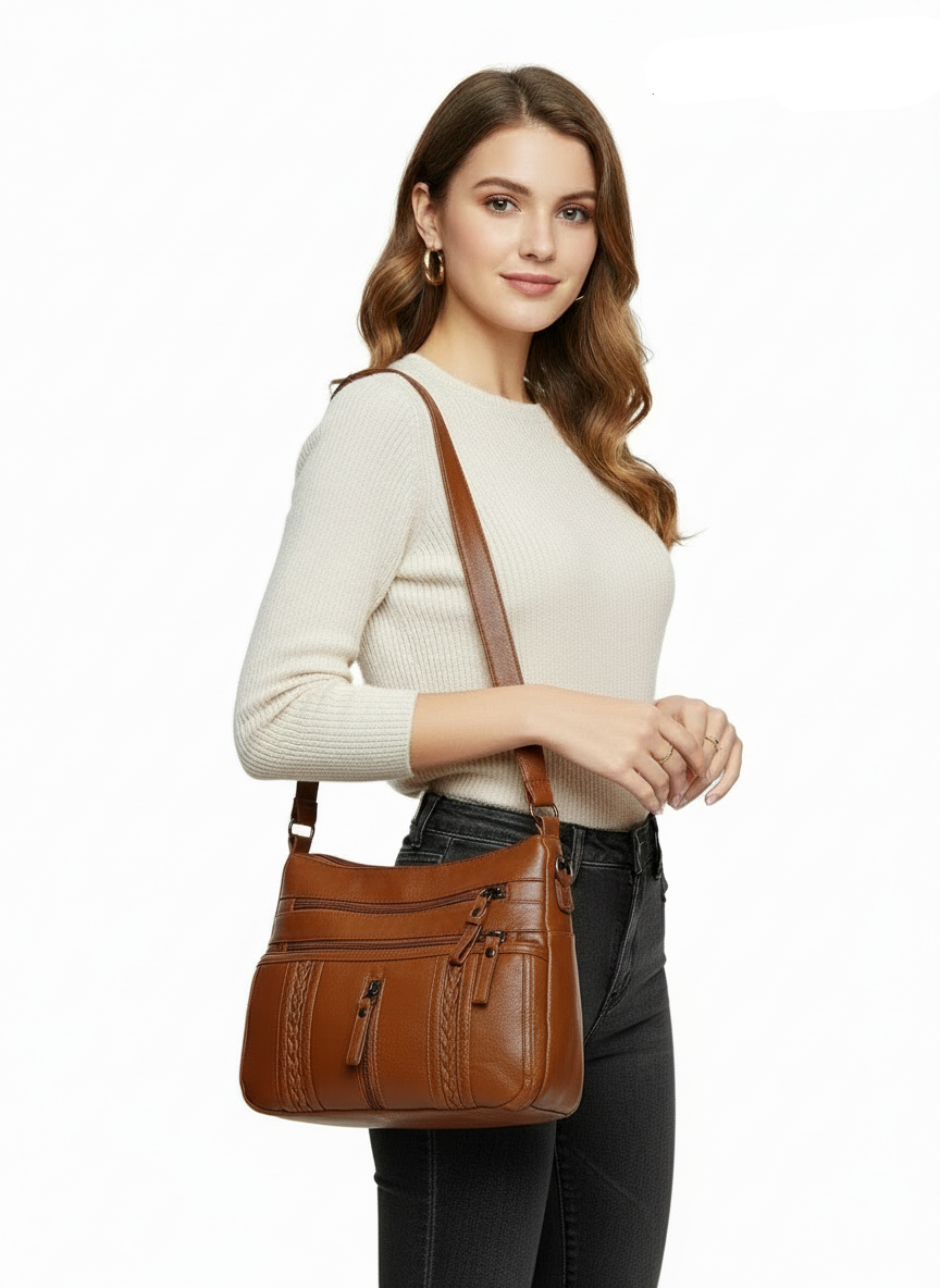 Vegan Leather Adjustable Strap Shoulder Bag - Lily Bloom