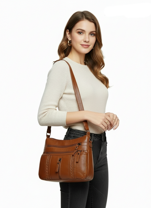 Vegan Leather Adjustable Strap Shoulder Bag - Lily Bloom