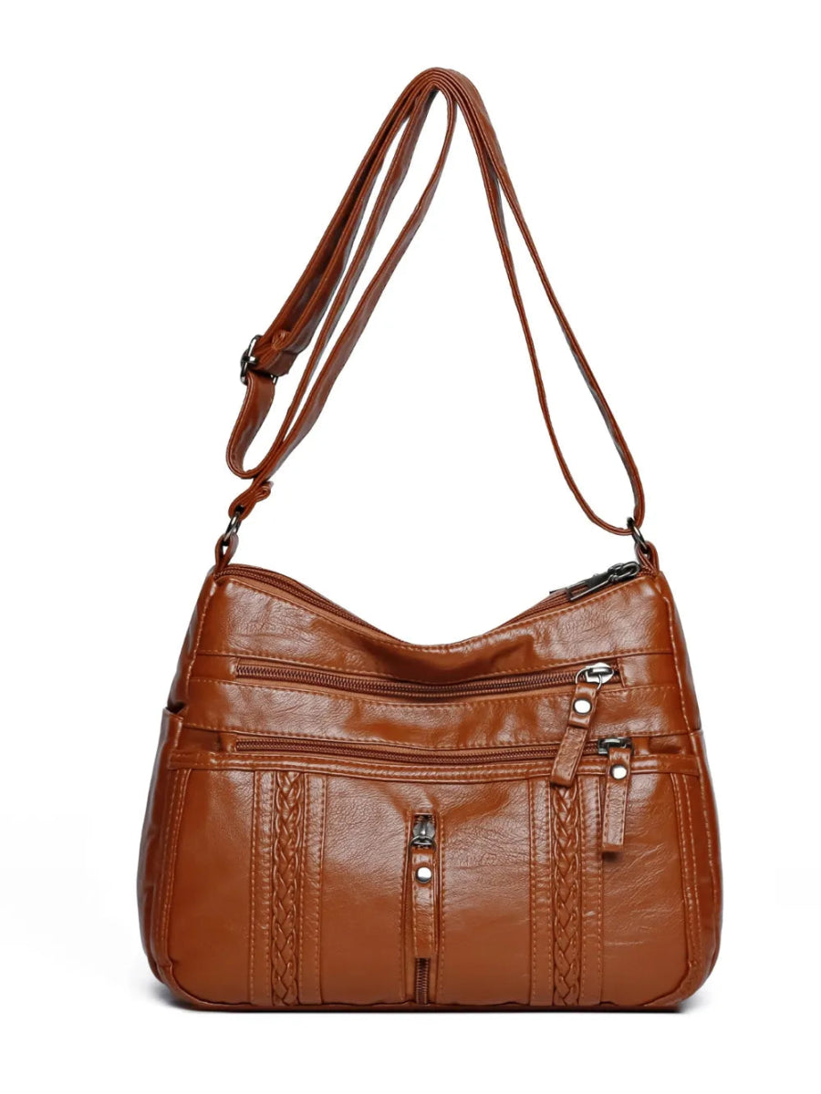 Vegan Leather Adjustable Strap Shoulder Bag - Lily Bloom