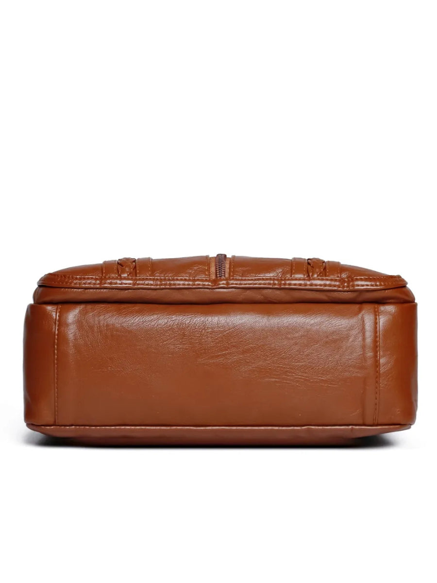 Vegan Leather Adjustable Strap Shoulder Bag - Lily Bloom