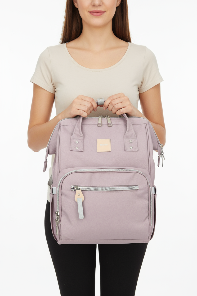 Waterproof Canvas Backpack Bag with Side Pockets - Lily Bloom