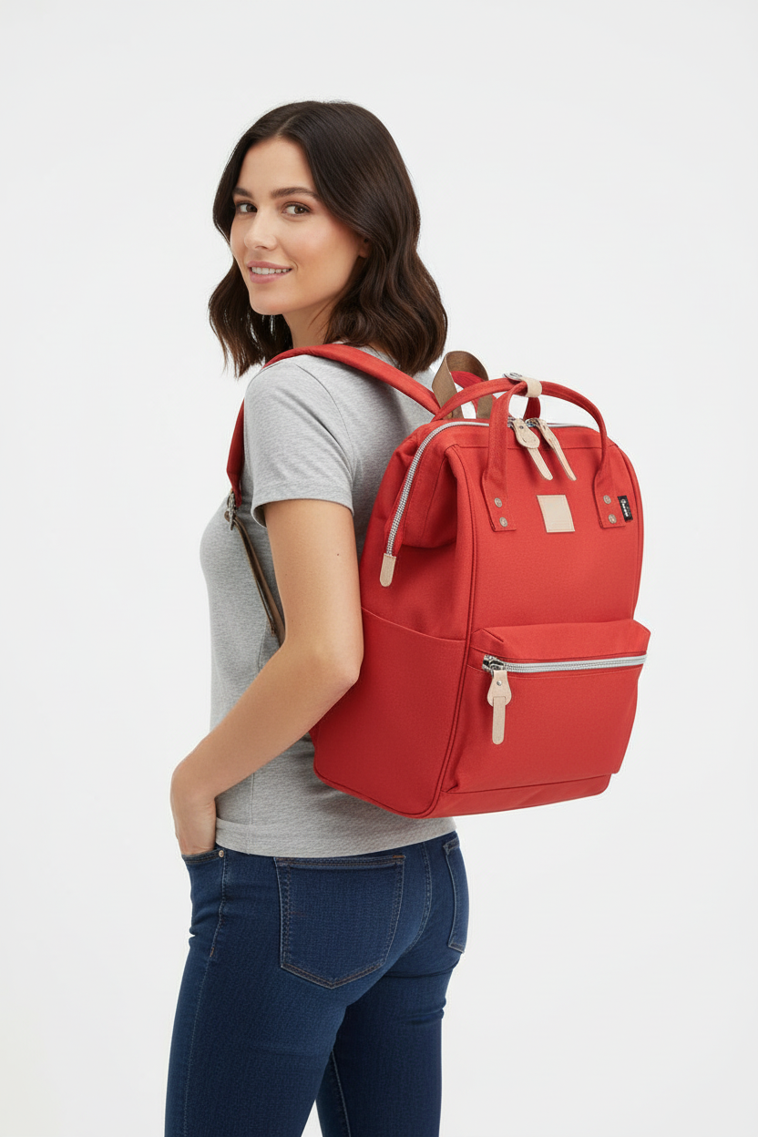 Waterproof Design Arcuate Shoulder Strap Backpack Bag with Handles - Lily Bloom