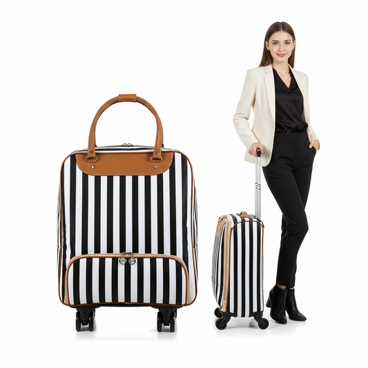 Waterproof High Capacity Travel Bag Thick Style Rolling Suitcase Trolley With Wheels - Lily Bloom