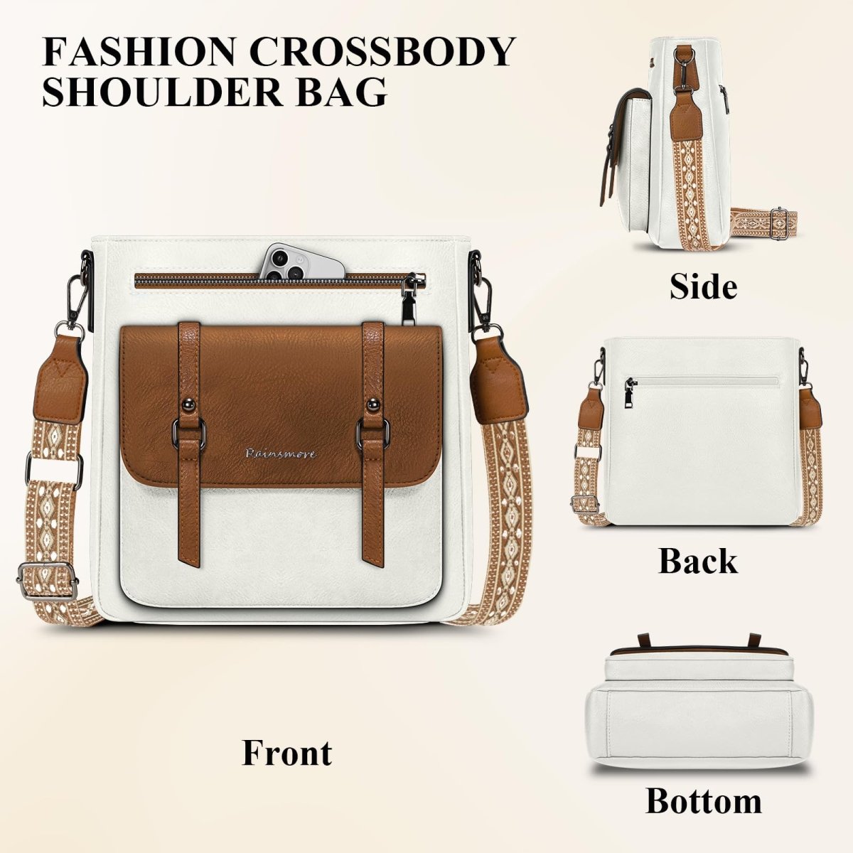 Waterproof Leather Crossbody Lightweight Shoulder Handbag - Lily Bloom