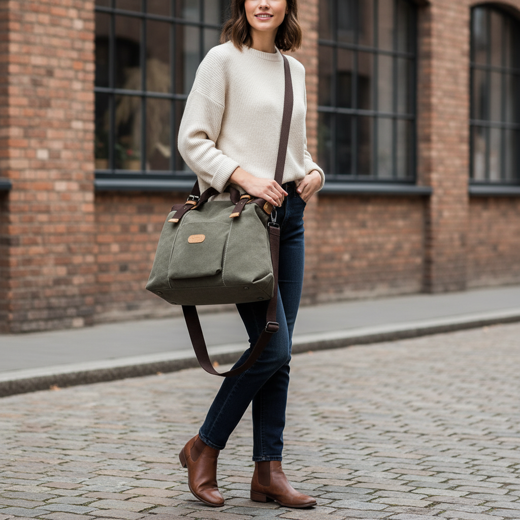 Women Shoulder Hobo Canvas Top Handle Tote Crossbody Handbag - Lily Bloom