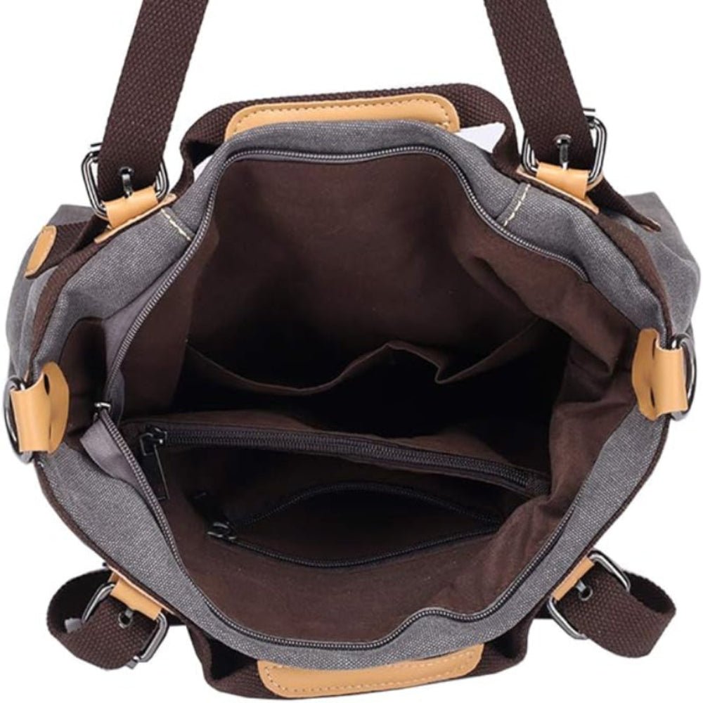 Women Shoulder Hobo Canvas Top Handle Tote Crossbody Handbag - Lily Bloom