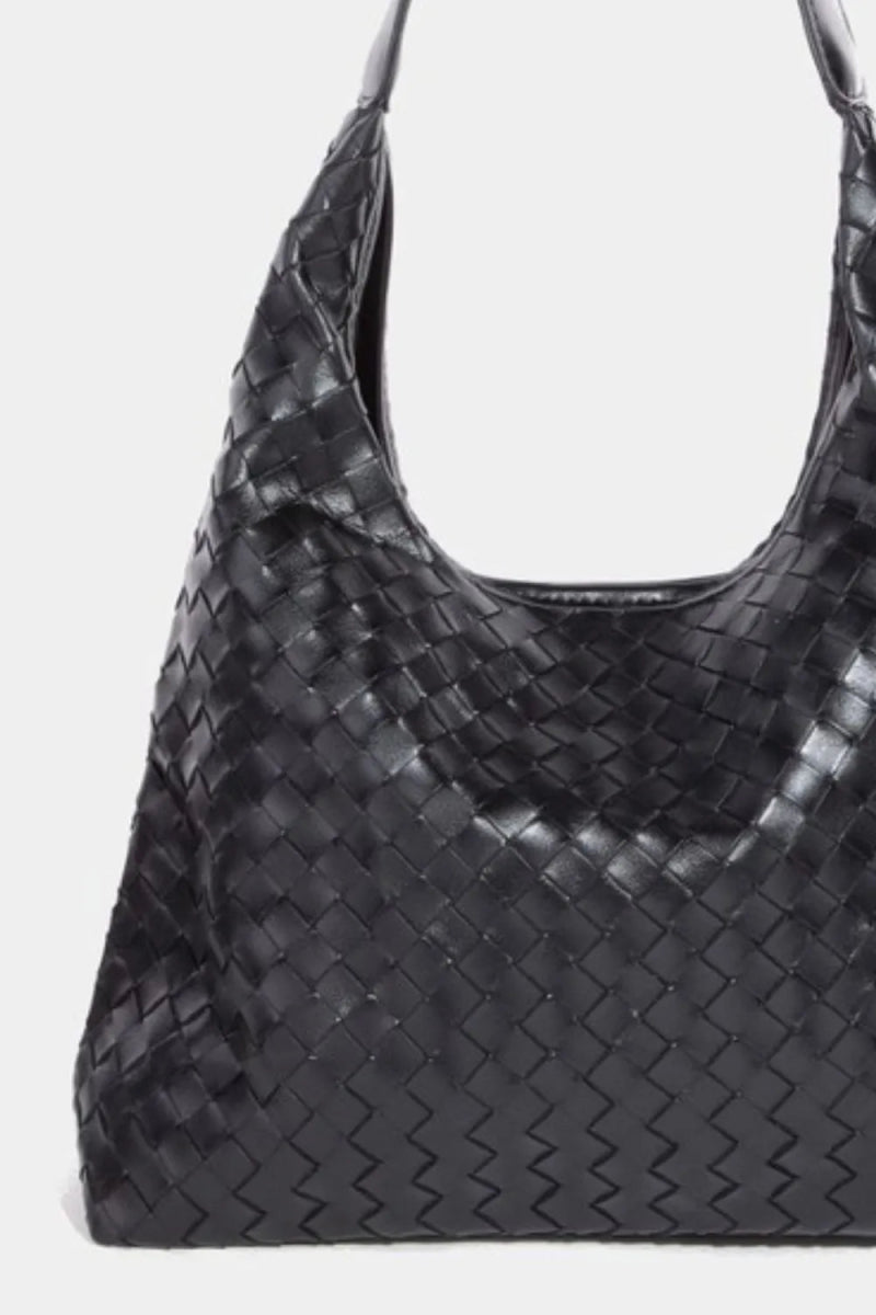 Woven Vegan Leather Tote Bag - Lily Bloom