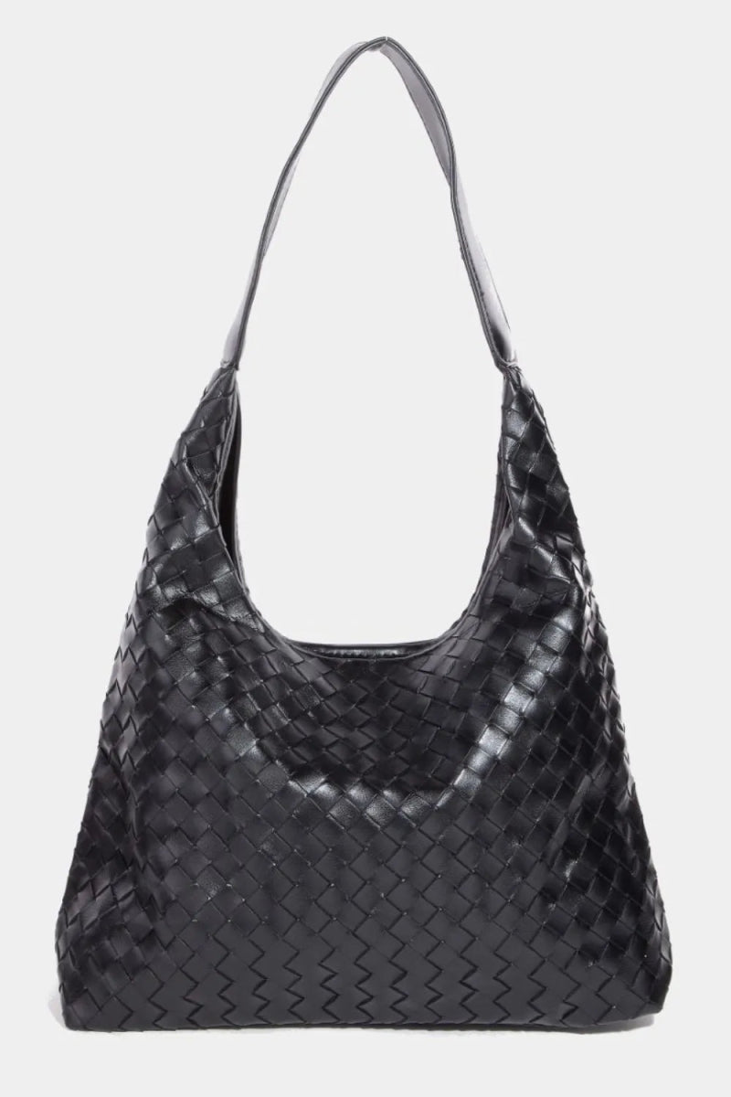 Woven Vegan Leather Tote Bag - Lily Bloom