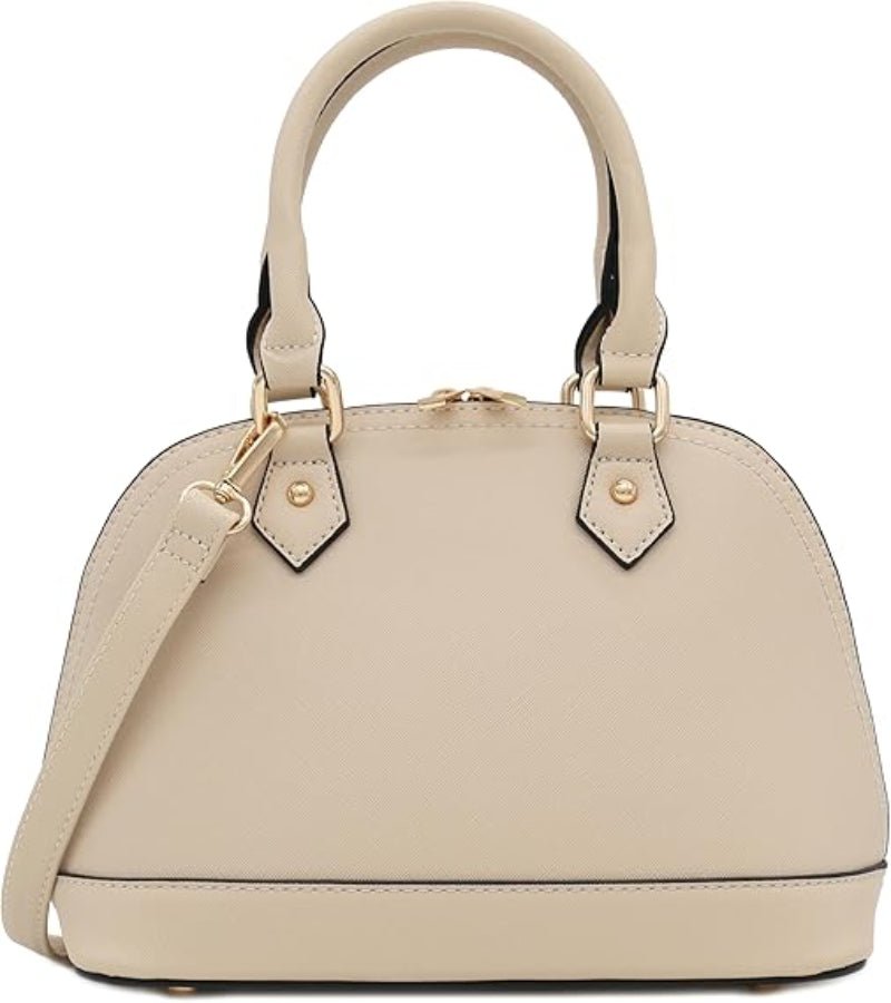 Zip - Around Classic Dome Saffiano Leather Satchel - Lily Bloom