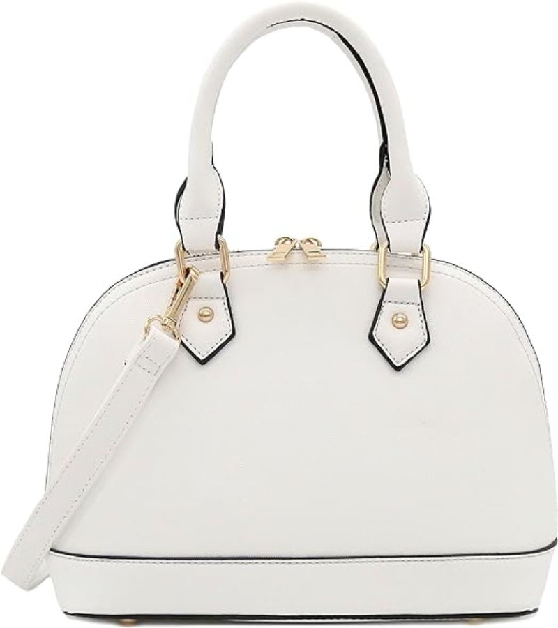 Zip - Around Classic Dome Saffiano Leather Satchel - Lily Bloom