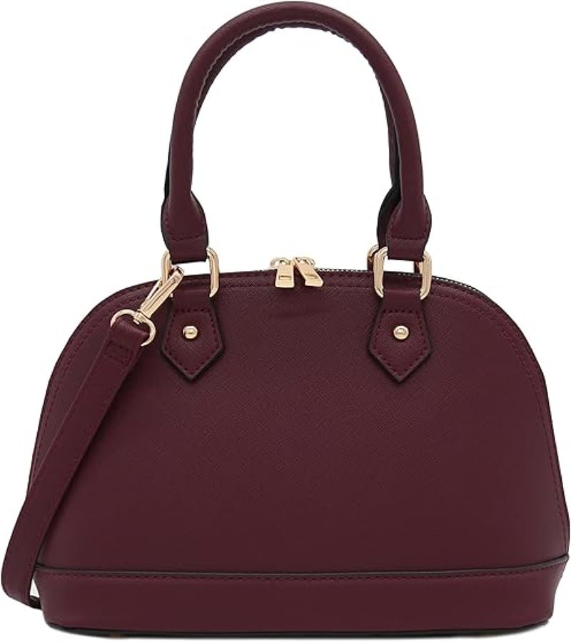 Zip - Around Classic Dome Saffiano Leather Satchel - Lily Bloom