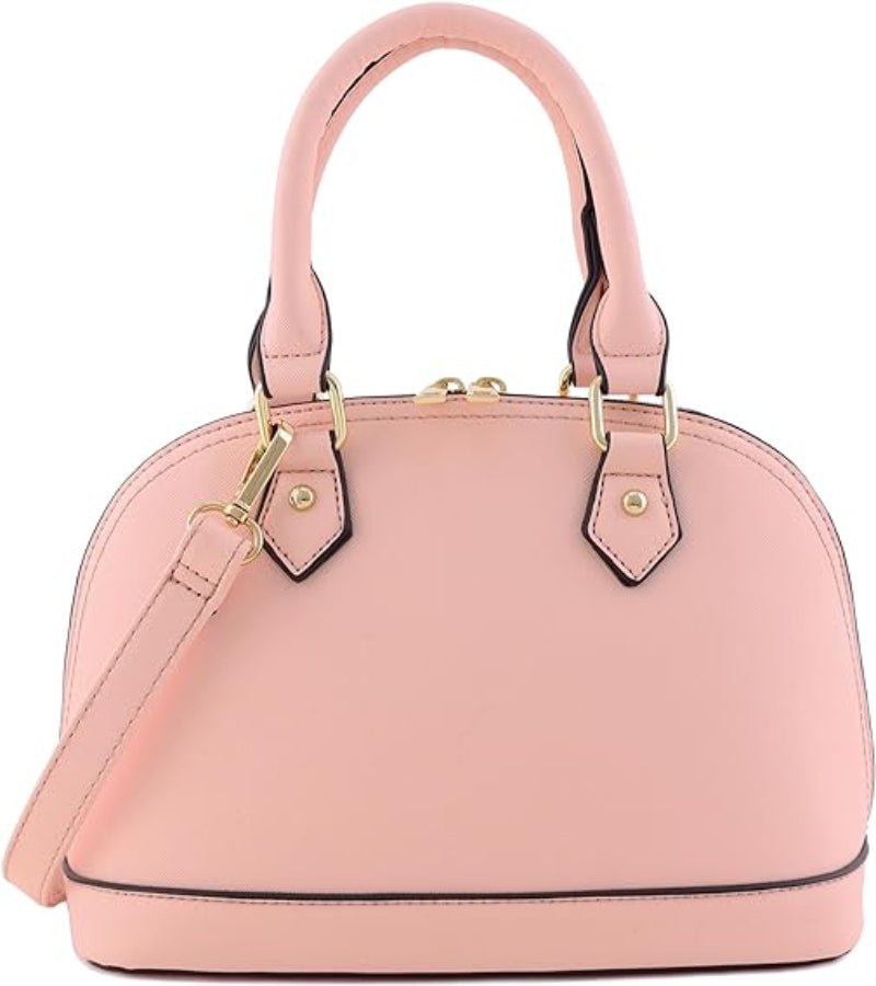 Zip - Around Classic Dome Saffiano Leather Satchel - Lily Bloom