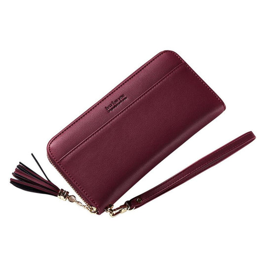 Card Holder Wallet Tassel Wrist-let Wrist Strap Long Purse - Lily Bloom