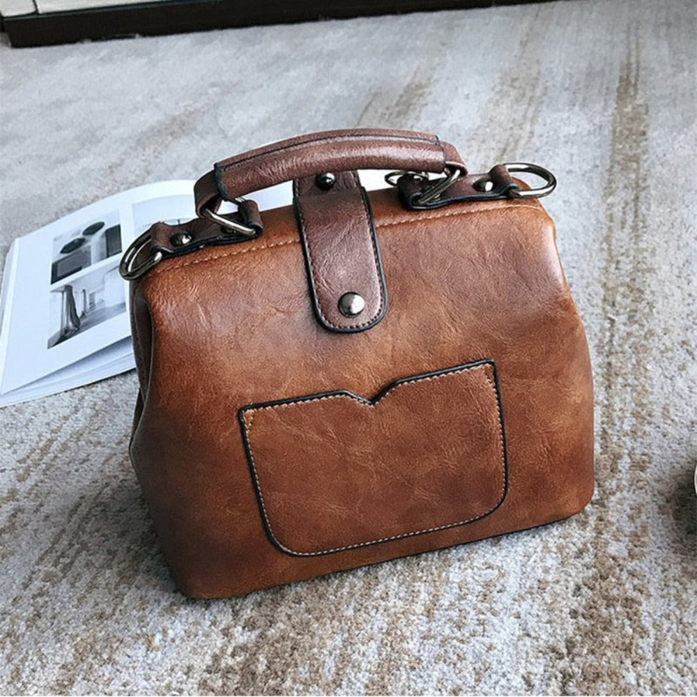 Star Pendant Tassel Rivets Leather Cross-body Shoulder Bag - Lily Bloom