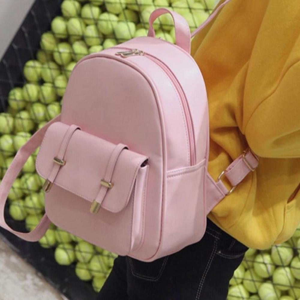 3 pcs Set Leather Shoulder Mini Backpack - Lily Bloom