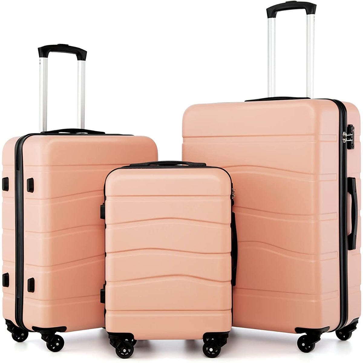 3 Pcs Set Suitcase Hard-shell Spinner Wheels TSA Lock | Lily Bloom