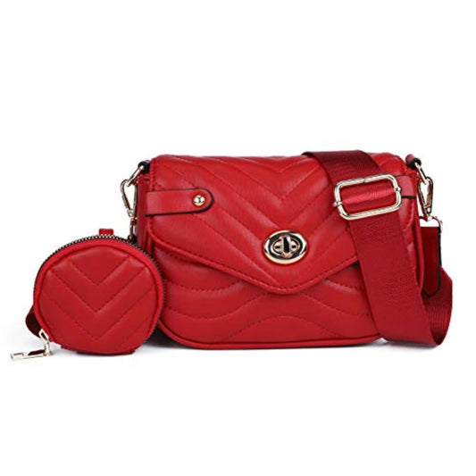 Small Quilted Crossbody Bag with Coin Purse Leather Clutch Purse Adjustable Shoulder Strap - Lily Bloom