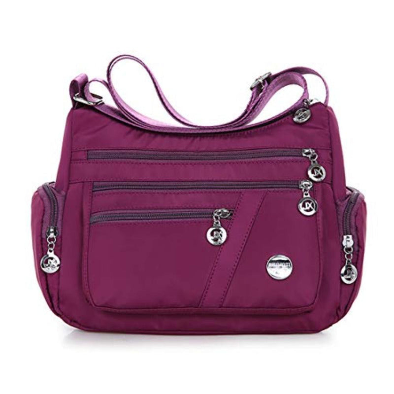 Spring Flower Purple Butterfly Crossbody Bag, Adjustable Phone