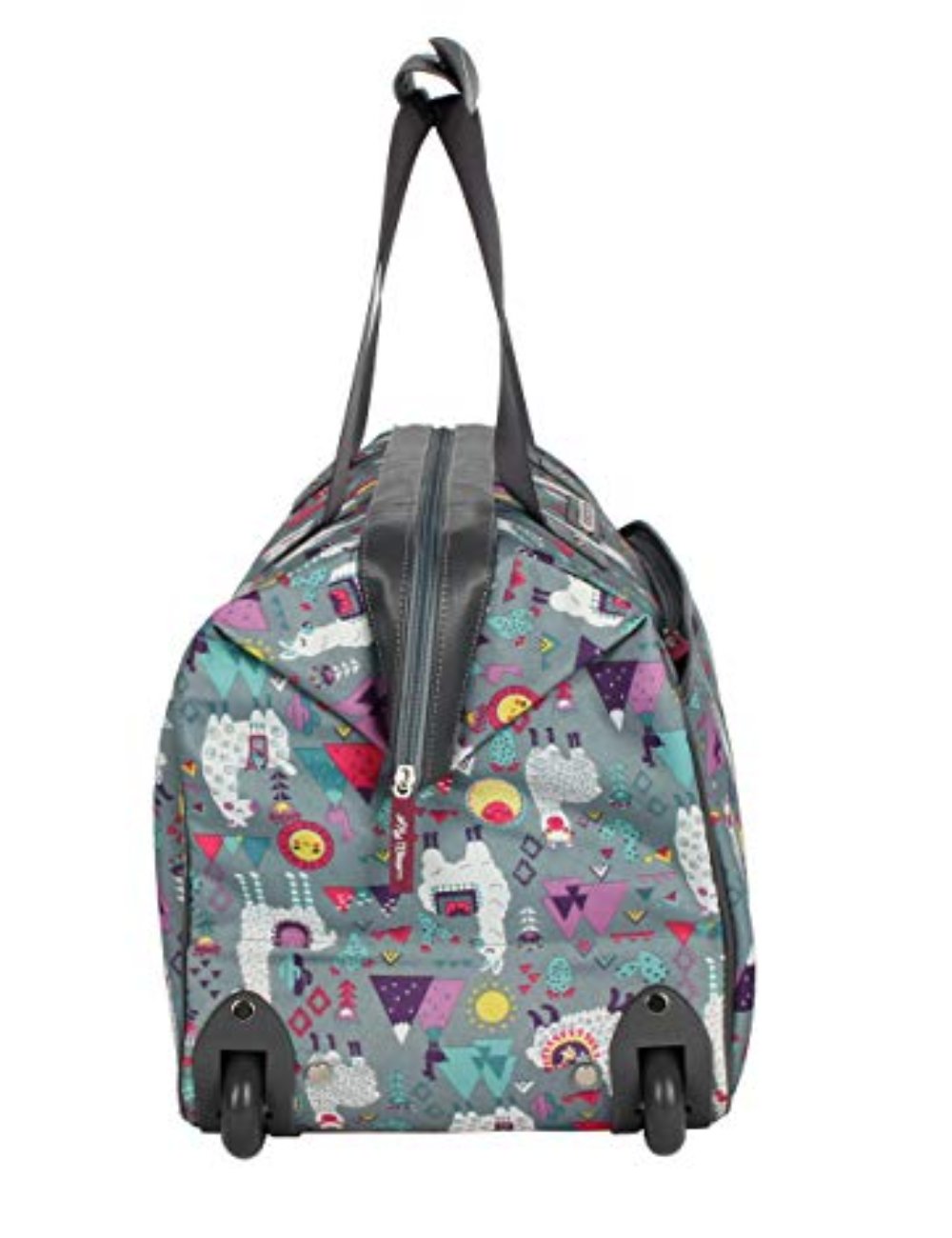 Lily Bloom Luggage Designer Pattern Suitcase Wheeled Duffel Carry On Bag (22in, Llama Mama) - Lily Bloom