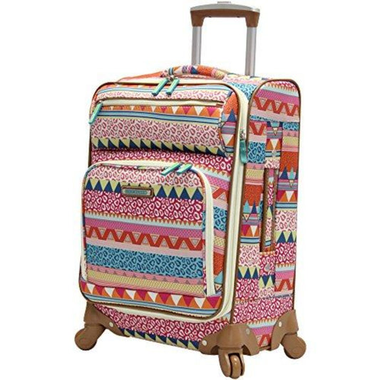 Lily Bloom Carry On Expandable Design Pattern Luggage With Spinner Wheels (20in, On the Prowl) - Lily Bloom